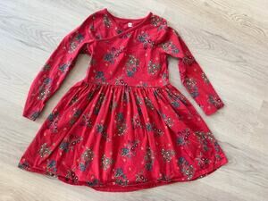 Tea Girls Size 6 Turkish Tea Floral Long Sleeve Wrap Neck Dress